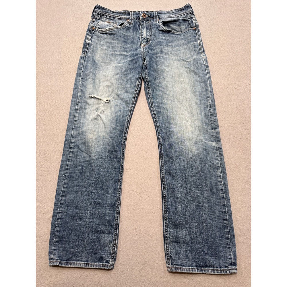 Buffalo David Bitton Jeans Men's 32x32 Blue Denim Six X Slim Fit Straight Leg